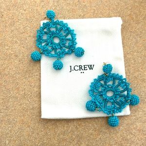 J. Crew Blue Statement Earrings